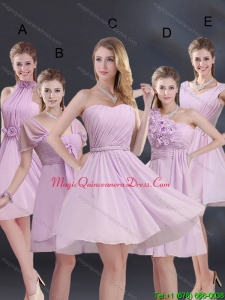 2015 Affordable Lilac Dama Dress with Ruching