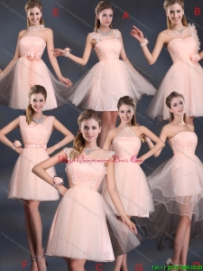 Baby Pink Mini Length 2015 The Most Popular Dama Dresses