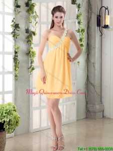 Discount Appliques Mini Length One Shoulder Ruching Dama Dresses