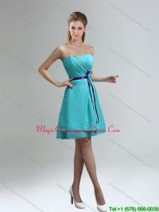 Discount Blue And Purple Sweetheart Dama Dresses with Ruches