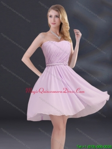 Discount A Line Sweetheart Dama Dresses with Ruching and Belt