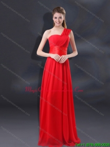 Discount One Shoulder Ruching Empire Dama Dresses for 2015