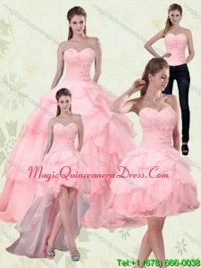 Modern Sweetheart Beading 2015 Quinceanera Dresses with Ruffled Layers