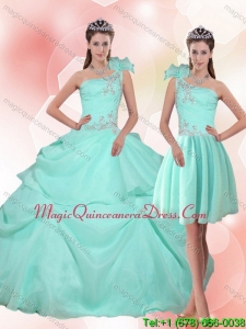 2015 Modern Apple Green Quinceanera Dress with Appliques