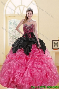 2015 Romantic Beading and Ruffles Sweet 16 Dresses in Multi Color