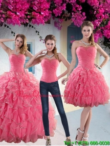 Custom Made Paillette Quince Dresses with Strapless for 2015