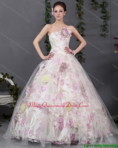 2015 Modern Multi Color Quinceanera Gowns with Hand Made Flowers