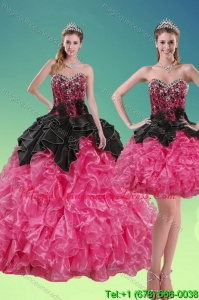 2015 Modern Beading and Ruffles Quince Dresses in Multi Color