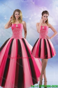 Modern 2015 Beading Quinceanera Dresses in Multi Color