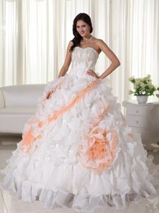 Sweetheart White Appliqued Quinceanera Dress with Court Train in Houston