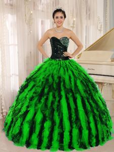 Beaded Ruffled Sweetheart Multi-colored Quinceanera Dresses in Fort Worth