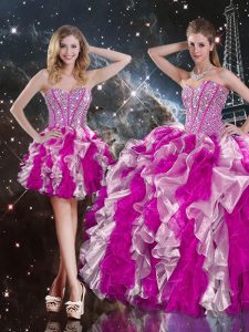 Sophisticated Floor Length Multi-color Quinceanera Dress Sweetheart Sleeveless Lace Up