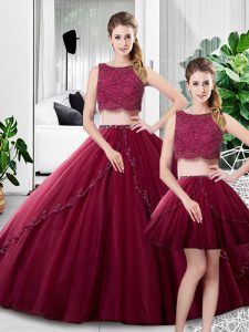 Spectacular Floor Length Zipper Quinceanera Gown Fuchsia for Military Ball and Sweet 16 and Quinceanera with Lace and Ruching