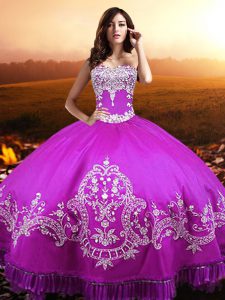 Attractive Sweetheart Sleeveless Taffeta 15 Quinceanera Dress Beading and Appliques Lace Up