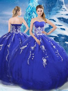 Sweetheart Sleeveless Organza Sweet 16 Dresses Appliques Lace Up