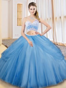 Best Selling One Shoulder Sleeveless Tulle 15 Quinceanera Dress Beading and Ruching and Pick Ups Criss Cross