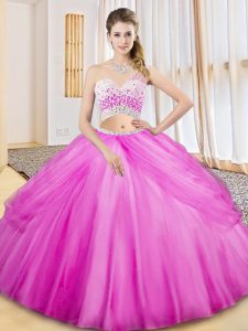 Beading and Ruching and Pick Ups Quinceanera Dress Lilac Criss Cross Sleeveless Floor Length
