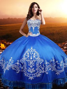 Fabulous Floor Length Ball Gowns Sleeveless Blue Quince Ball Gowns Lace Up