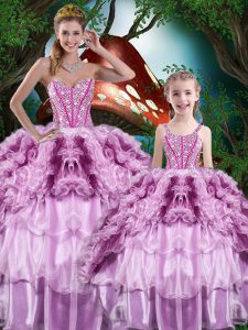 Colorful Floor Length Multi-color 15 Quinceanera Dress Sweetheart Sleeveless Lace Up