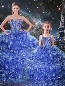 Traditional Sleeveless Beading and Ruffles Lace Up Sweet 16 Quinceanera Dress