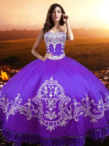 Purple Sleeveless Floor Length Beading and Appliques Lace Up Quinceanera Gowns
