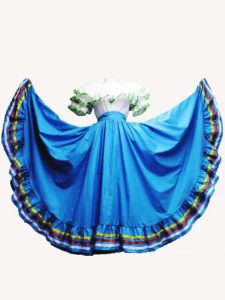 Fantastic Baby Blue Lace Up Off The Shoulder Ruffled Layers Quinceanera Gown Taffeta Short Sleeves