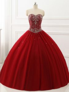 Comfortable Sleeveless Lace Up Floor Length Beading 15th Birthday Dress