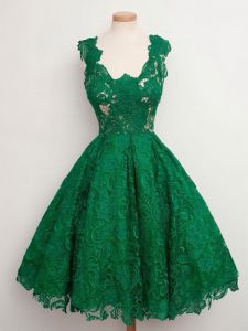 Extravagant Green Straps Neckline Lace Quinceanera Court Dresses Sleeveless Zipper