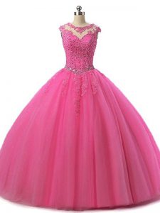 Colorful Sleeveless Lace Up Floor Length Beading and Lace Sweet 16 Quinceanera Dress