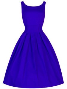 Designer Blue Taffeta Lace Up Quinceanera Court Dresses Sleeveless Knee Length Ruching