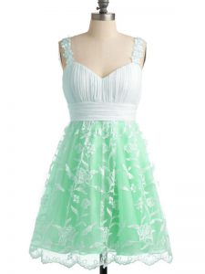 Cheap Apple Green Court Dresses for Sweet 16 Prom and Party and Wedding Party with Lace Straps Sleeveless Lace Up