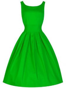 Elegant Green Sleeveless Taffeta Lace Up Quinceanera Dama Dress for Prom and Party and Wedding Party