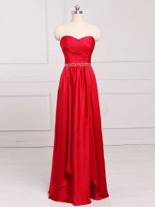 Fashionable Sleeveless Zipper Floor Length Beading and Belt Quinceanera Court Dresses