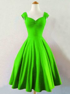 Pretty Green Taffeta Lace Up Straps Sleeveless Mini Length Quinceanera Court Dresses Ruching
