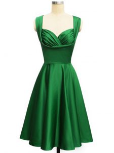 Customized Dark Green Straps Lace Up Ruching Quinceanera Court Dresses Sleeveless