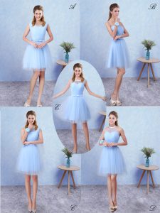 Clearance Tulle Sleeveless Knee Length Quinceanera Dama Dress and Ruching