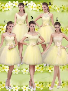 Charming Tulle Sleeveless Knee Length Court Dresses for Sweet 16 and Lace and Belt