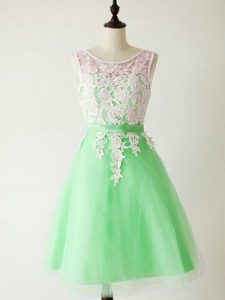 Apple Green Damas Dress Prom and Party and Wedding Party with Lace Scoop Sleeveless Lace Up