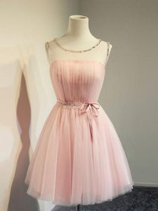 On Sale Knee Length Empire Long Sleeves Baby Pink Damas Dress Lace Up