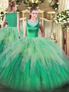 Elegant Multi-color Sleeveless Beading and Ruffles Floor Length Quinceanera Gowns