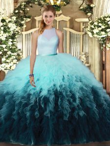 Floor Length Ball Gowns Sleeveless Multi-color Quinceanera Gown Backless