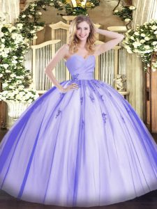 Classical Tulle Sleeveless Floor Length Sweet 16 Dresses and Beading and Appliques