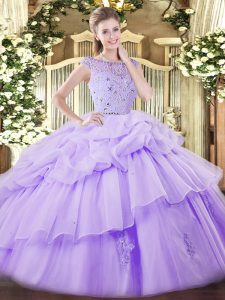 Custom Fit Floor Length Ball Gowns Sleeveless Lavender 15 Quinceanera Dress Zipper
