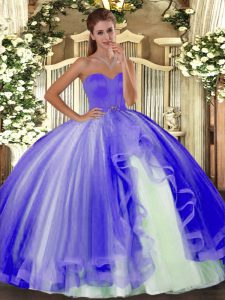 Exquisite Beading Quinceanera Gown Lavender Lace Up Sleeveless Floor Length