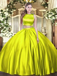 Fashionable Olive Green Sleeveless Floor Length Ruching Criss Cross Sweet 16 Dress