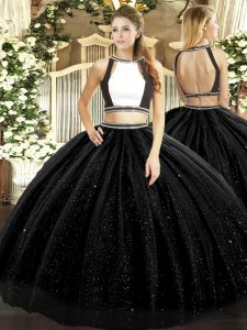 Best Black Backless Vestidos de Quinceanera Ruching Sleeveless Floor Length