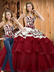 Organza Sleeveless Quinceanera Dresses Sweep Train and Embroidery