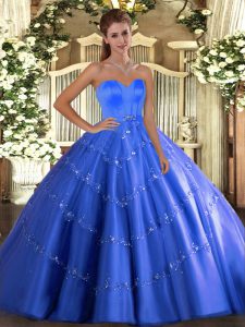Sleeveless Beading and Appliques Lace Up 15th Birthday Dress
