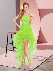 Sleeveless Tulle Lace Up Dama Dress for Prom and Party and Wedding Party
