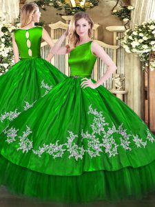 Adorable Floor Length Ball Gowns Sleeveless Green Ball Gown Prom Dress Clasp Handle